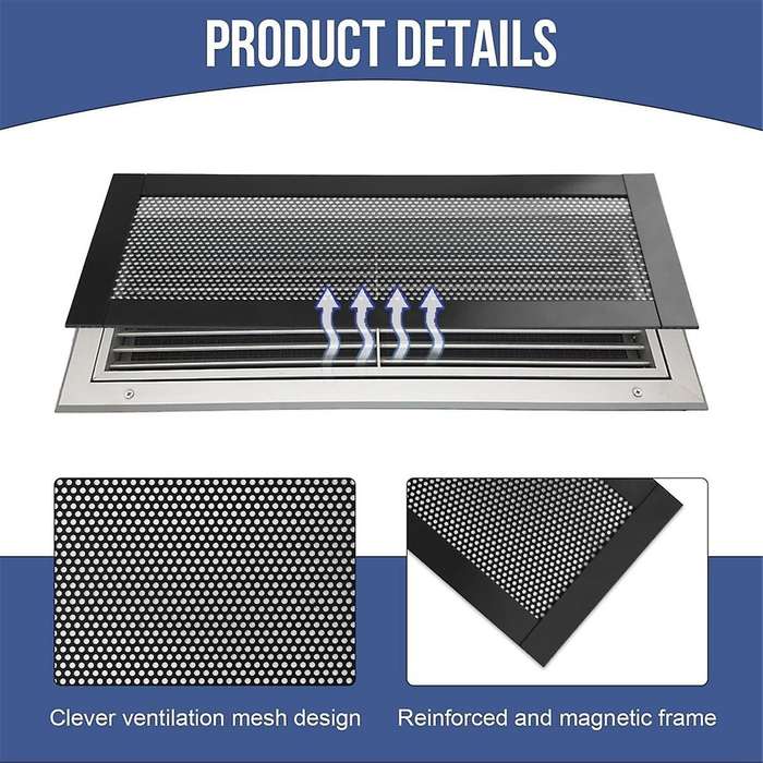 8Pcs Magnetic Floor Ventilation Cover 4x10Inch Air Ventilation Screen Cover PVC for Wall Ceiling Fl