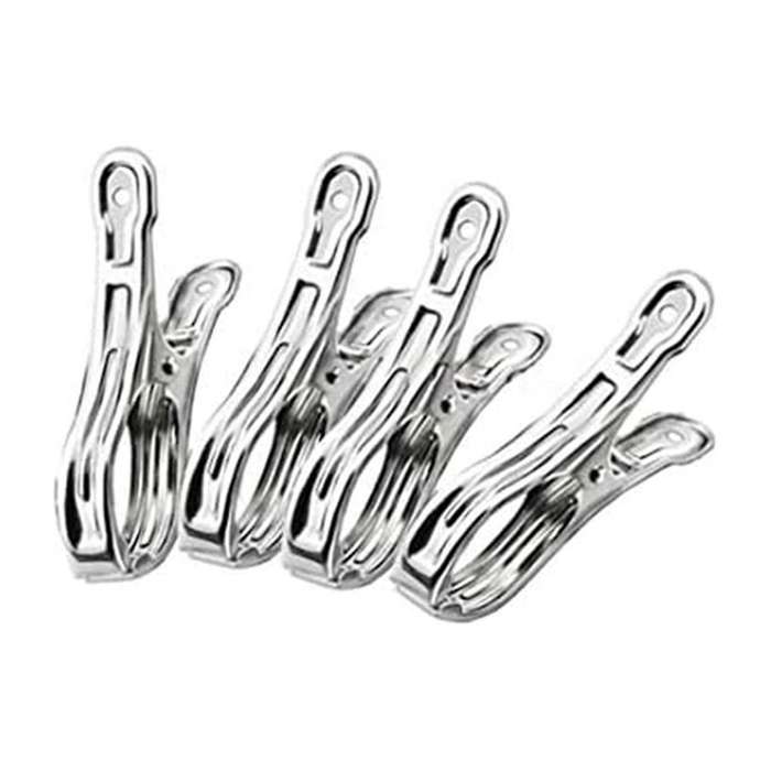8Pcs Metal ClothesPins,Row Cover Clips Stainless Steel Pool Towel Clips,Chair Clips for Beach Towels