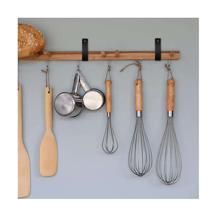 8pcs Pu Leather Wall Hooks Wall Hanging Strap Leather Curtain Rod Holder Pebbled Leather Straps Han