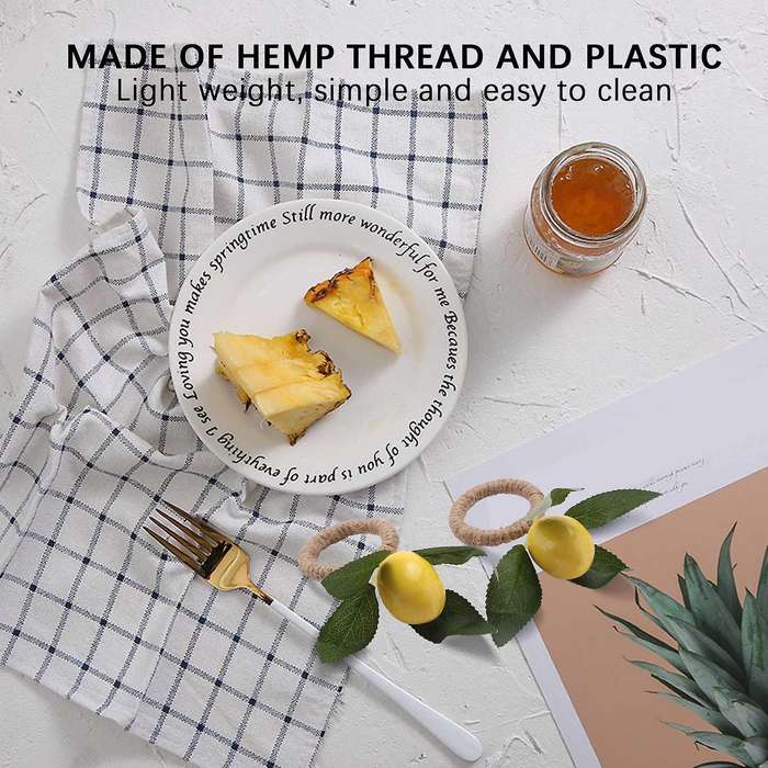 8pcs Simulation Lemon Plant Napkin Ring Fruit Meal Buckle Hotel Model Room Napkin Ring