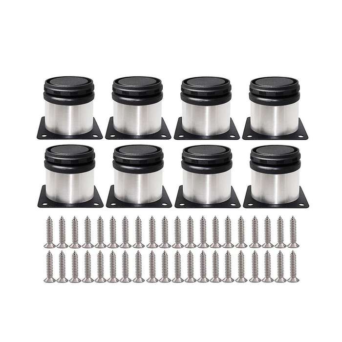 8pcs Stainless Steel Hardware Solid Tv Desk House Cabinet Table Feet Bed Foot Round Adjustable Furn