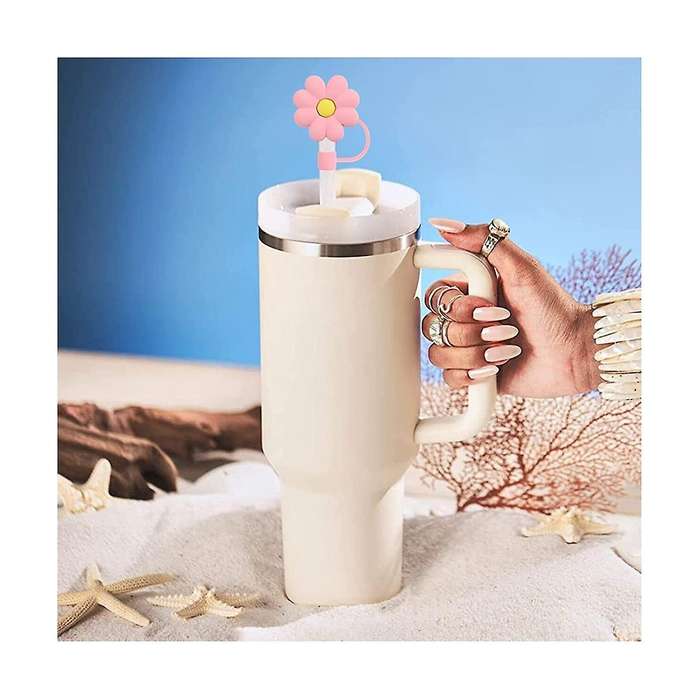 8Pcs Straw Covers Cap, Straw Topper Silicone Reusable Dust-Proof Straw Tips 6-8Mm for Drinking Stra