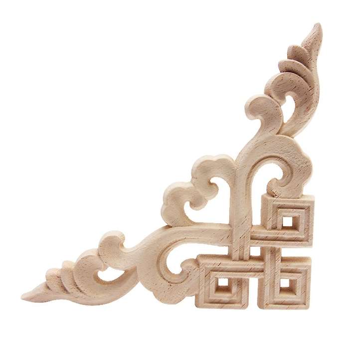 8PCS Unpainted Wooden Mouldings Decal European Wood Appliques for Furniture Cabinet New Flower Wood