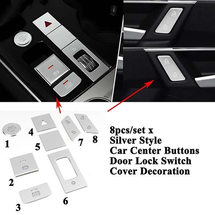 8Pcs/Set Car Center Console Engine Start Button Trim Cover Decoration Sticker Accessories for - 2019
