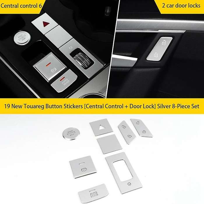 8Pcs/Set Car Center Console Engine Start Button Trim Cover Decoration Sticker Accessories for - 2019