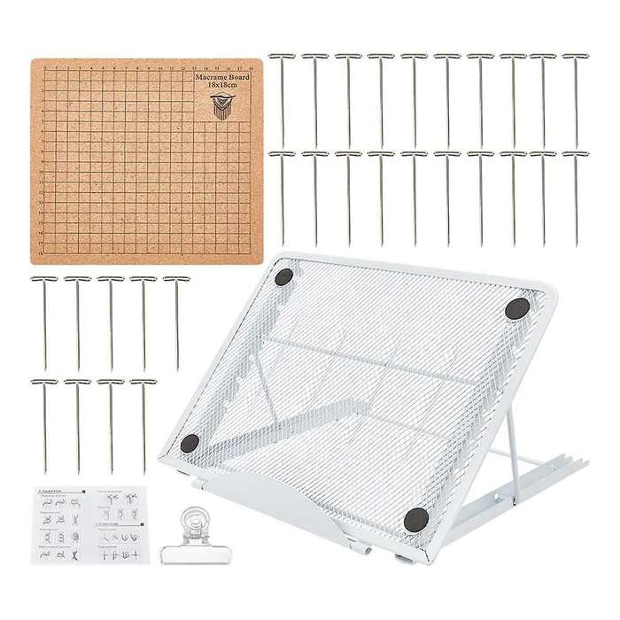 8X8 Inches Lace Board Set Lace Boards and Pins with Adjustable Stand Lace Tools Supplies Knitting Cr