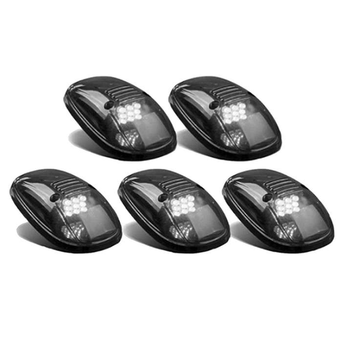 9 LED Car Cab Roof Marker Lights for Truck SUV LED DC 12V Black Smoked Lens White Lamp Car External