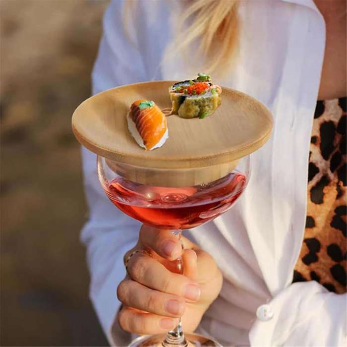 9 Pcs Wine Glass Charcuterie Topper, Charcuterie Wine Glass Topper, Bamboo Wine Glass Topper Wine Gl