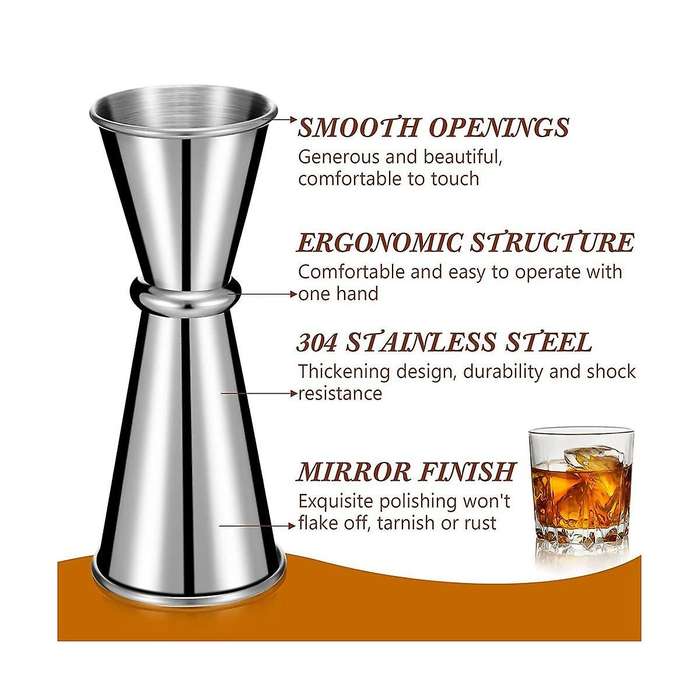 9 Pieces Jigger for Bartending Jigger 2 1 , 304 Stainless Steel Shot Glass Measuring Cup Shot Measu