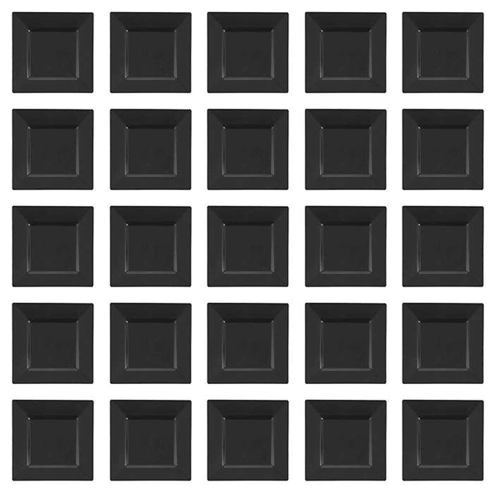9.5 Inch Disposable Appetizer Plates - Black Plastic Dessert Plates - Elegant Design for Weddings