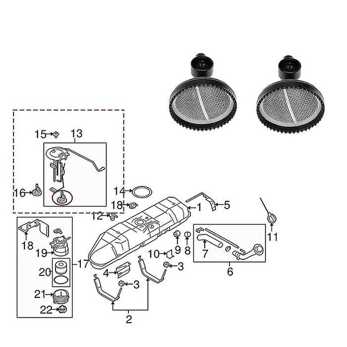 904-419 Set Of 2 Fuel Tank Pick-Up Screen Sock Filter for E350 F250 F350 6.0L 7.3L 4C4A-9365- E5TZ9J