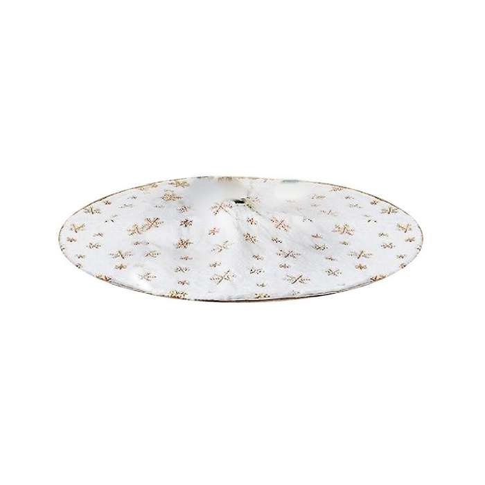 90cm Christmas Trees Skirt Faux Fur Carpet Snowflake White Plush Mat for Home Xmas Tree New Year Dec