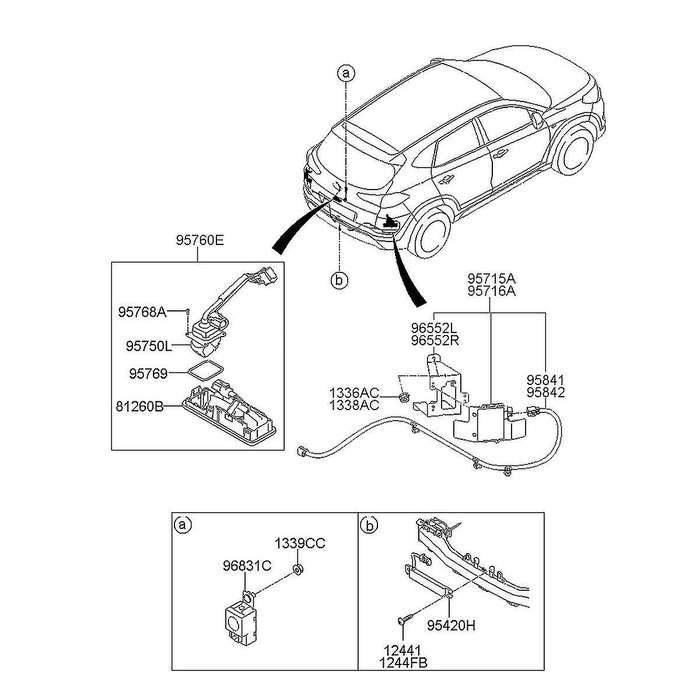 95760-d3700 Rear Back View Camera Assembly for 2018-2021 Parking Assist Camera Reversing Rearview C