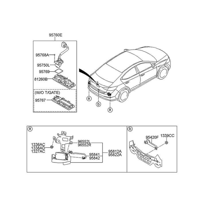 95760-f2001 Handle Rear View Camera 95760-f2300 for 2017+ Trunk Parking Assist Back-up Camera