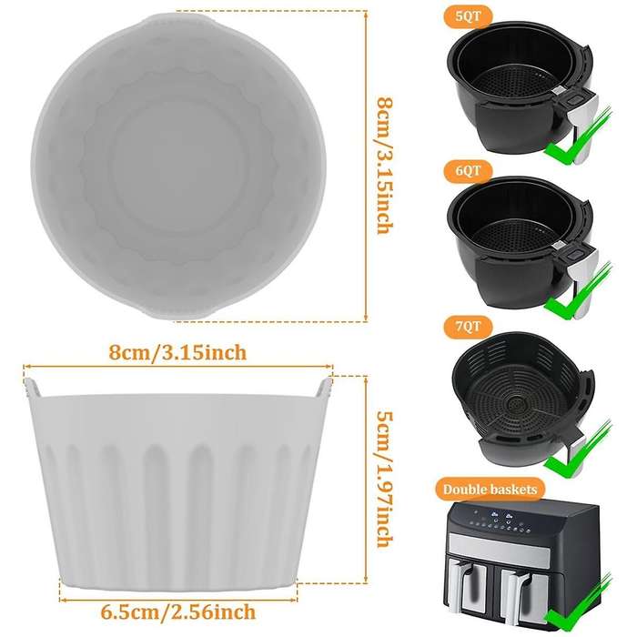9Pcs Air Fryer Egg Poacher, Ramekins for Air Fryer, Silicone Egg Poaching Cups Reusable Silicone Ba