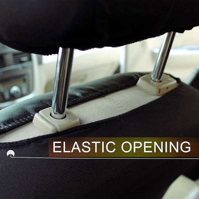 9PCS Automobiles Seat Covers Front Car Seat Covers Front Ready Sport Bucket Seat Cover(Black + Grey)