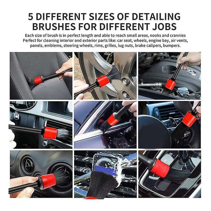 9PCS Car Detailing Brush for Washing Car Interior Cleaning Wheel spaceRims Dashboard Air Vent Trim D