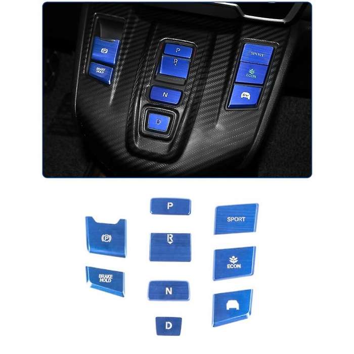 9PCS Car Aluminum Central Control Gear Button Sticker for -V 17-21 Handbrake Cover Trim Accessories,