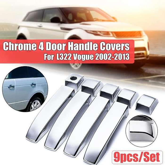 9PCS Car Exterior Door Handle Door Handle Decorative Cover for L322 2002-2012 Silver