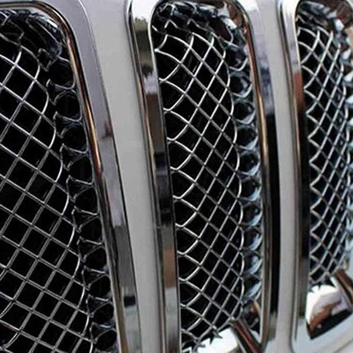 9Pcs Chrome Front Grille Mesh Trim+Head Light Cover Trim for Patriot 2011-2017