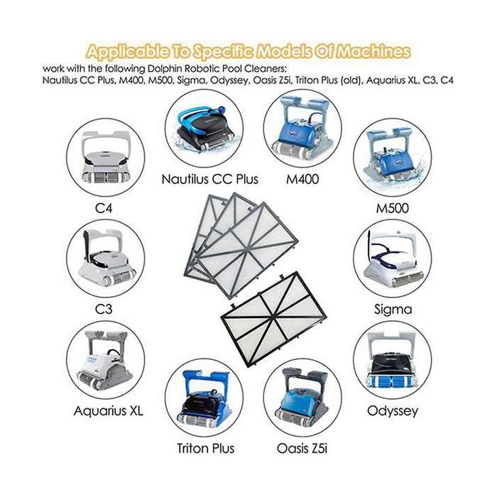 9pcs for Dolphin M400 M500 Ultra-fine Filter Elements Pool Cleaner Filter Cc Plus 9991432-r4 Pool F