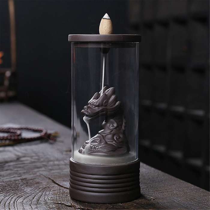 A Ceramic Incense Holder, Backflow Incense Burner Figurine Incense Cone Holders Home Decor Gift Deco