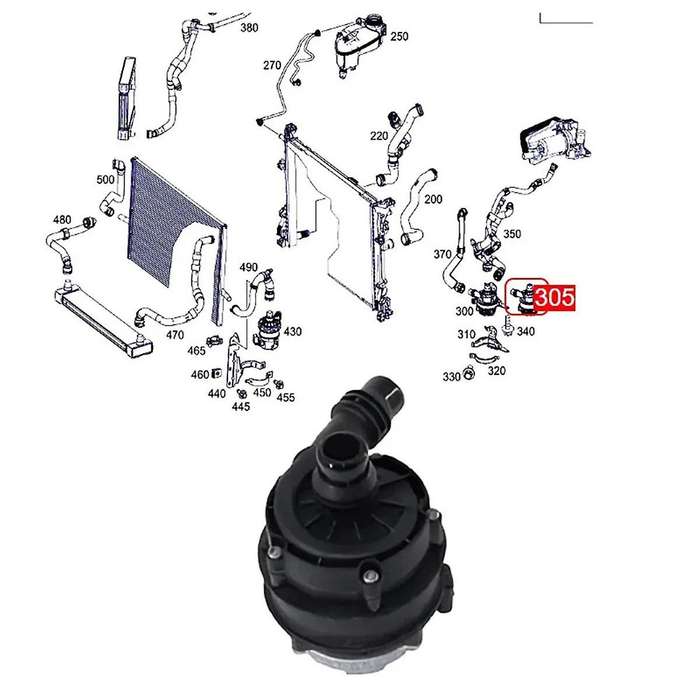 A0005002686 0392024050 Automotive Parts Engine Electric Water Pump for W205 S205 X156 R172 W222