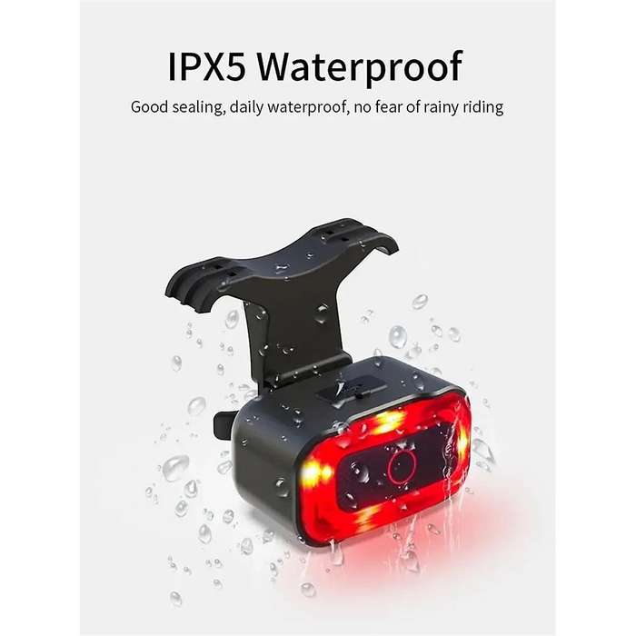 A07 Smart Bike Tail Light Brake Sensing Rear Lights Auto on Off USB Rechargeable Safety Warning Cyc
