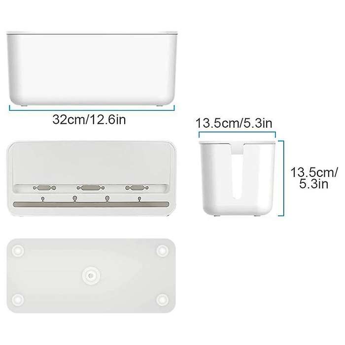 ABS Cable Organizer Cord Box, Route Cables, Under Desk Power Strip