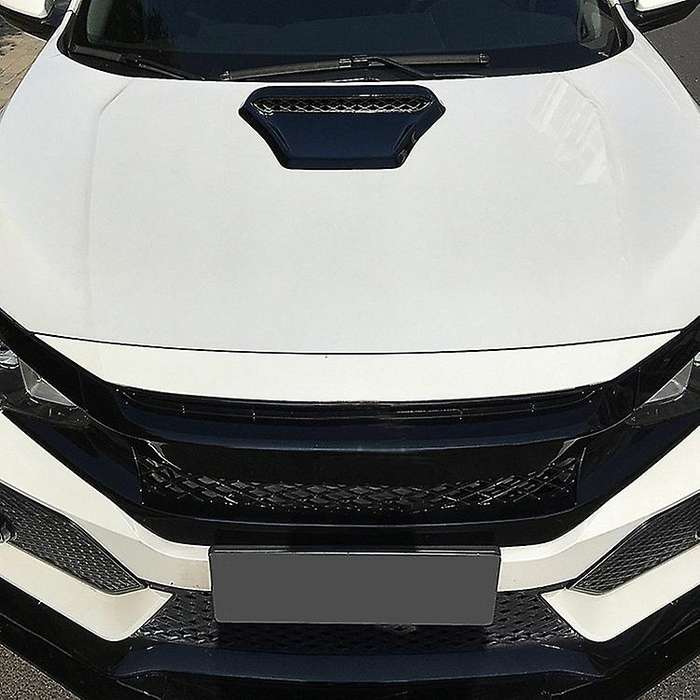 ABS Bright Black Engine Hood Air Outlet Vent Frame Cover Trim for Hatchback/Sedan 2016-2020
