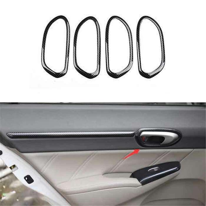 ABS Carbon Fiber Door Inner Handle Cover Trim for 8Th 2006-2011