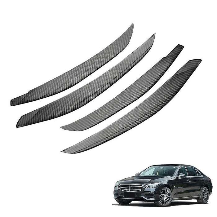 ABS Carbon Fiber Front Bumper Lower Grille Frame Fog Light Cover Trim for C Class W206 2021 2022