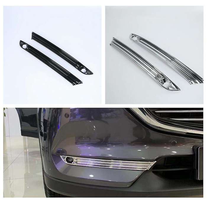 ABS Carbon Fiber Front Fog Lamp Foglight Grill Cover Trim Frame for -5 KF 2017-2020 Car Accessories
