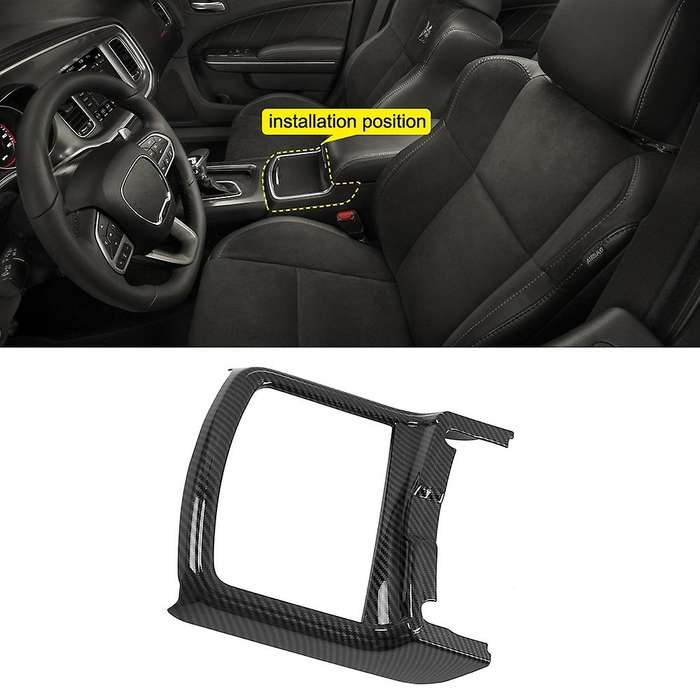 ABS Carbon Fiber Interior Front Water Cup Frame Cover Trim for Charger 2015-2020