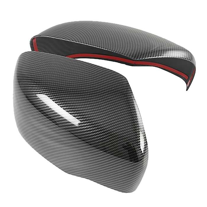 ABS Carbon Fiber Look Rear View Mirror Cover Trim Car Decoration Sticker Accessories Fit for Navara