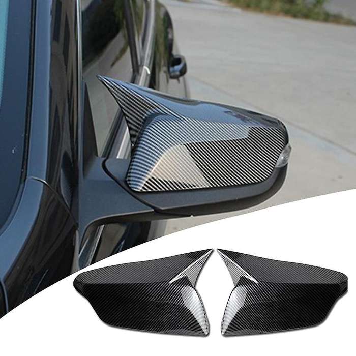 ABS Carbon Fiber Rear View Mirror Housing Ox Horn Cover Cap -Side Door Mirror Cover for XL 2016-2020