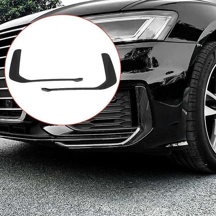 ABS Carbon Fiber Pattern Front Bumper Fog Light Frame Trim for A6 C8 2019-2020 Fog Lamp Covers Decor