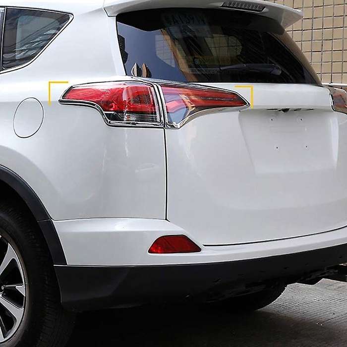 ABS Chrome Rear Tail Lights Cover Trim Bezels for -4 XLE LE 2018 2017 2016 Outside Accessories 4PCS/