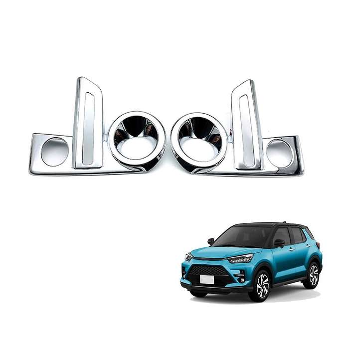 ABS Chrome Front Fog Light Lamp Foglight Decor Cover Trim Molding for Raize 2020