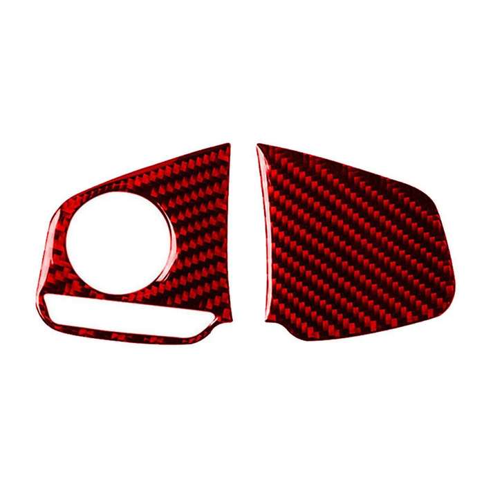 ABS Red Carbon Fiber Steering Wheel Button Switch Cover Trim Decor Sticker for 10Th Gen 2016 2017 20