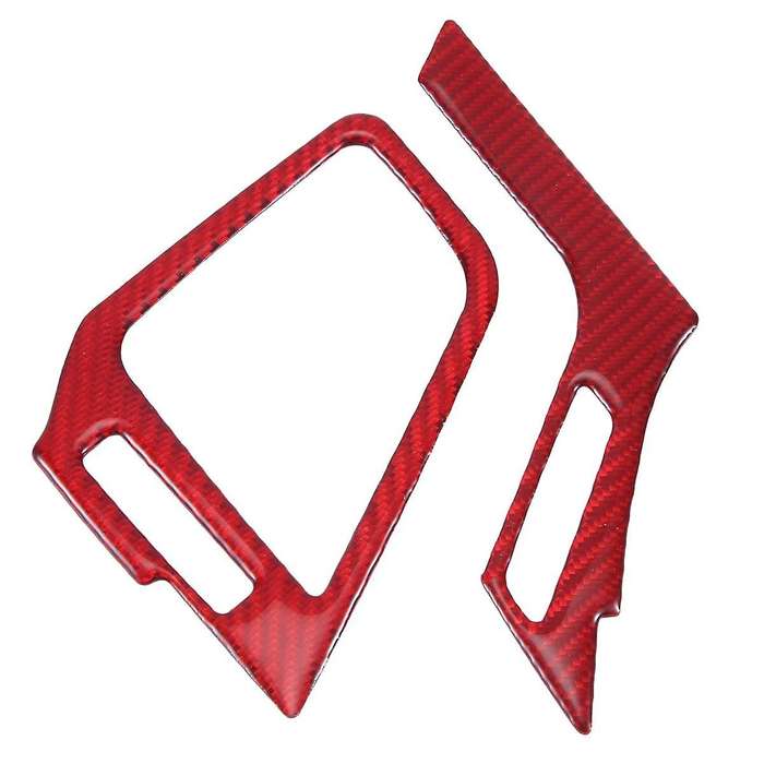 ABS Red Carbon Fiber Side Outlet Cover Trim Decor Sticker for 10Th Gen 2016 2017 2018 2019(RHD)