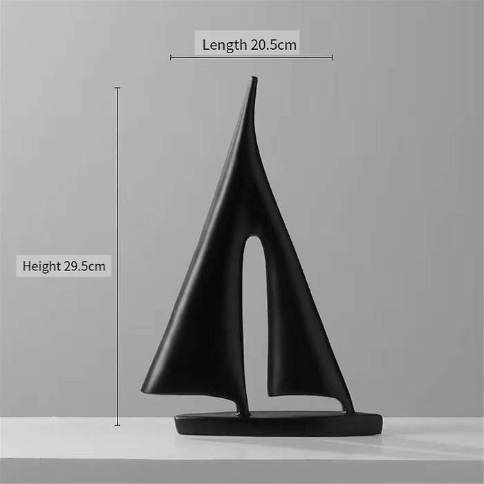 Abstract Resin Sailboat Model Ornament Modern Sailing Ship Nautical Sculpture Bedroom Desktop Booksh
