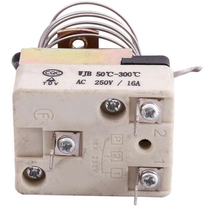 Ac 16a 250v 50 to 300 Celsius Degree 3 Pin Nc Capillary Thermostat Compatible Electric Oven