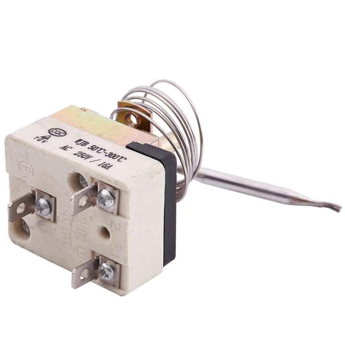 Ac 16a 250v 50 to 300 Celsius Degree 3 Pin Nc Capillary Thermostat Compatible Electric Oven