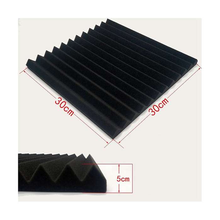 Acoustic Foam Panels 12 Pcs, Soundproof Wall Panels 30x30x5cm, High Density Sound Absorbing Panel F
