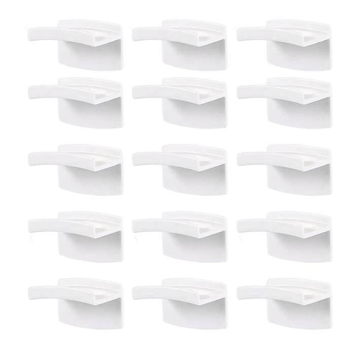 Adhesive Hat Hooks for Wall (15-pack) - Minimalist Hat Rack Design, No Drilling, Strong Hold Hat Ha