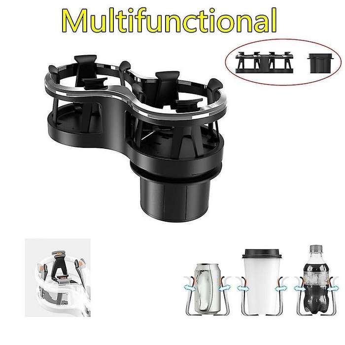 Adjustable Car SUV Dual Cup Holder Glass Ash Tray Rack Drink Holder Organizer
