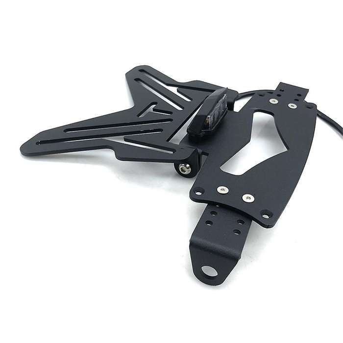 Adjustable Motorcycle License Plate Mount Holder Bracket- Universal Fold License Plate Tail Light H