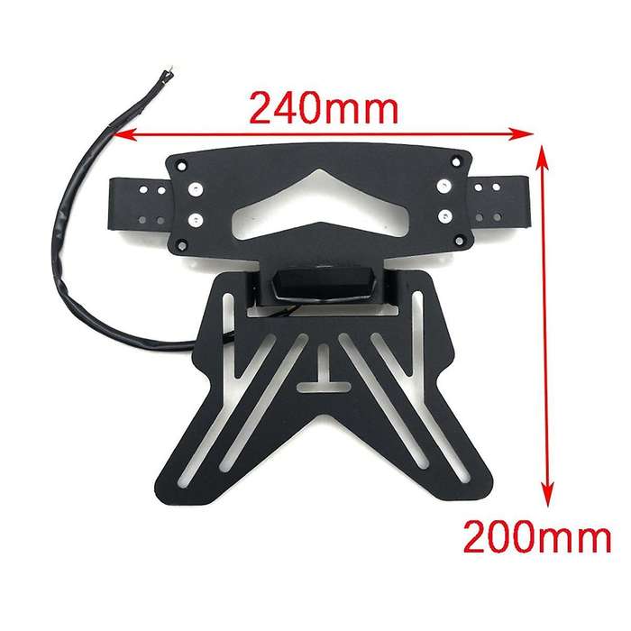 Adjustable Motorcycle License Plate Mount Holder Bracket- Universal Fold License Plate Tail Light H