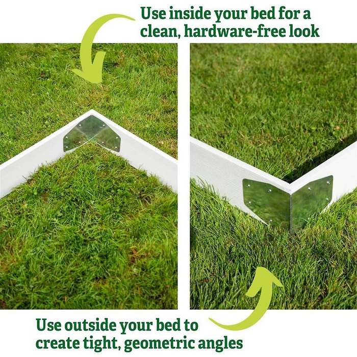 Adjustable Raised Bed Corners - Set of 4 DIY Garden Bed Corners Bend to Any Angle Use with Any Lumbe